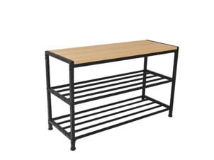 Practo Home rangement chaussures 8 paires 80x30x49,2 cm bois/acier noir