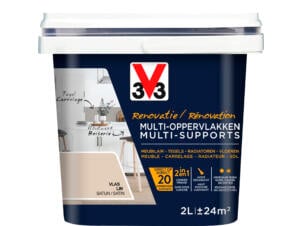 V33 renovatieverf multi-oppervlak zijdeglans 2l vlas