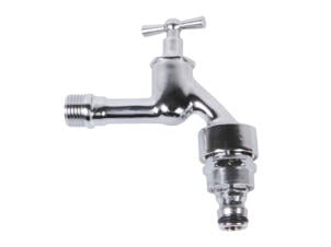 Saninstal robinet double service avec raccord tuyau 1/2" M chrome