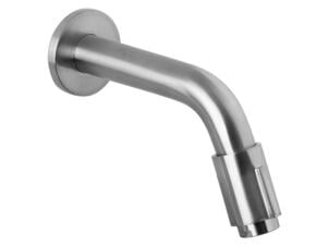 Differnz robinet eau froide mural avec rosace courbé chrome mat