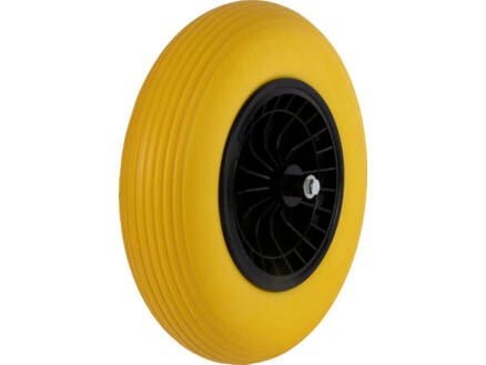 AVR roue de brouette increvable 400mm jaune jante en matière synthétique 1