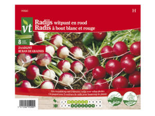 VT ruban de graines radis à bout blanc et rouge 8m