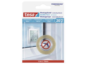 Tesa ruban de montage 1,5m x 19mm imperméable blanc