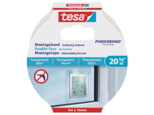 Tesa ruban de montage carrelage & métal 5m x 19mm blanc