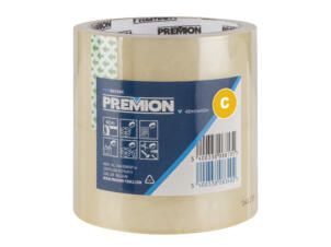 Premion ruban d'emballage adhésif 40m x 48mm transparent 2 pièces