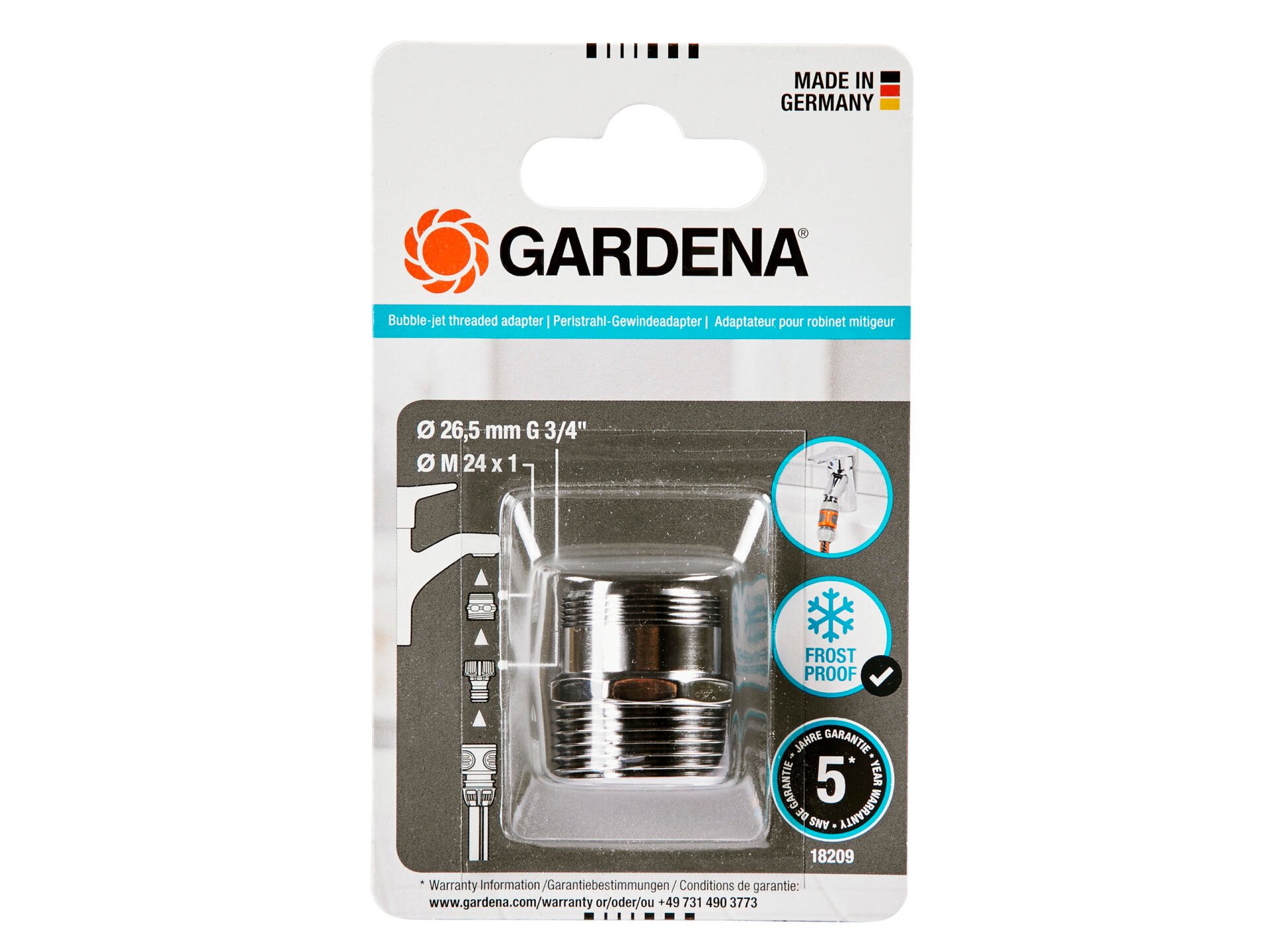 Gardena schroefadapter voor zachte bruisstraal 18-40 mm