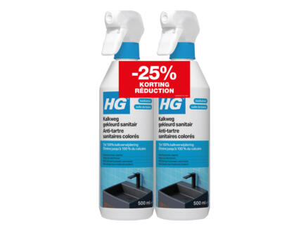 HG schuimspray kalkweg gekleurd sanitair duopack 0,5l