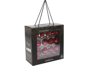 set boules de Noël 34 pièces rouge