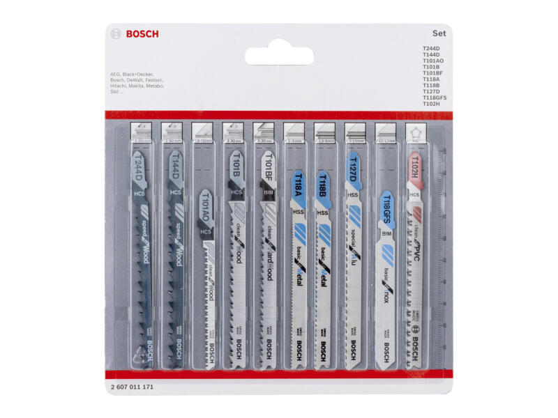 Bosch Professional set decoupeerzaagbladen 10-delig