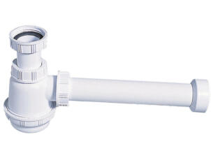 Wirquin siphon lavabo culot court avec tube de sortie murale et rosace