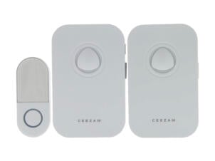 Ceezam sonnette de porte enfichable 100m 38 sonneries blanc
