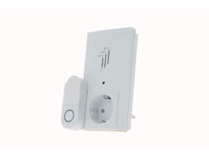 Ceezam sonnette de porte enfichable traversante 100m 38 sonneries blanc
