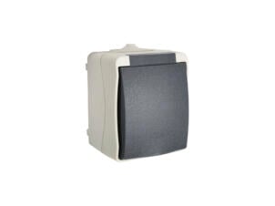 Profile spatwaterdicht stopcontact met penaarde grijs