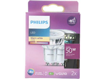 Philips spot LED GU10 4,6W 2 pièces 1