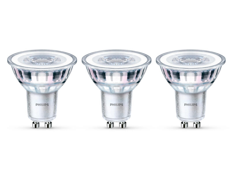 Philips spot LED GU10 4,6W blanc chaud 3 pièces