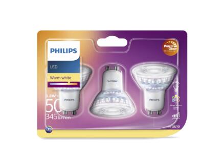 Philips spot LED GU10 5W blanc chaud dimmable 3 pièces 1