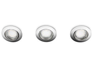 Prolight spot LED encastrable GU10 4W orientable chrome 3 pièces