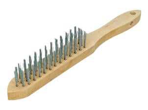 Sam staaldraadborstel 4 rijen met houten handvat