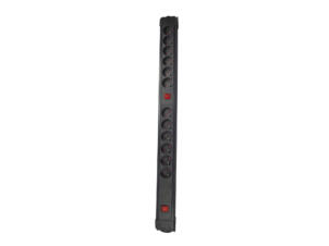 Chacon stekkerdoos 12x met 2 schakelaars en kabel 1,5m zwart