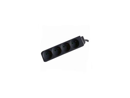 Profile stekkerdoos 4x met kabel 60cm zwart