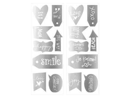 Art for the Home stickers muraux textes argent 1