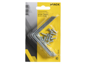 Mack stoelwinkelhaak 63x63x16 mm 4 stuks