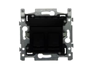 Niko stopcontact 2 UTP Intense mat zwart