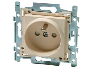 Niko stopcontact 21mm met penaarde cream