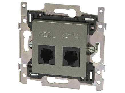 Niko stopcontact ADSL + TEL Intense bronze 1