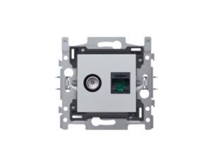 Niko stopcontact coax + RJ45 Cat5E UTP Intense sterling