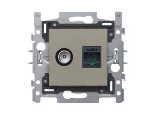 Niko stopcontact coax + RJ45 Intense bronze