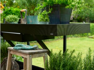 Juliana table de culture serre avec tiroir 213x52x10 cm noir