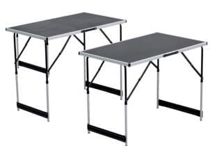 table pliante 100x60 cm gris/noir 2 pièces