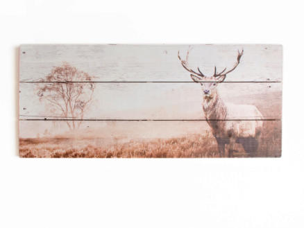 Art for the Home tableau panoramique imprimé sur bois 70x30 cm cerf 1