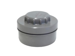 Scala tampon de visite avec couvercle fileté 80mm PVC gris