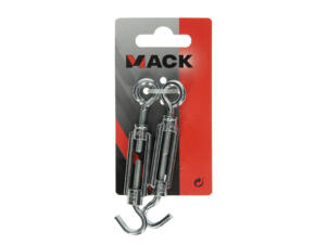 Mack tendeur avec œil et crochet M5 50mm zingué 2 pièces