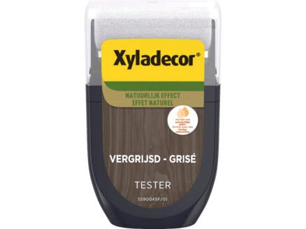 Xyladecor tester houtbeits natuurlijk effect 30ml vergrijsd 1