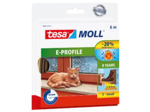 Tesa tochtstrip E 6m 0,9cm bruin
