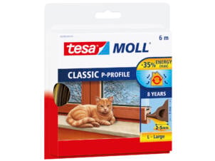 Tesa tochtstrip P 6m 0,9cm bruin