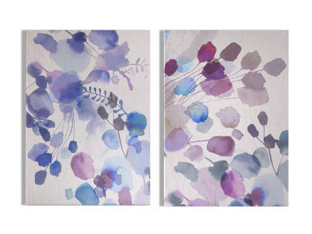 Art for the Home toile imprimée 100x70 cm fleurs abstraites 2 panneaux 1