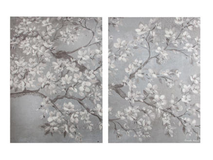 Art for the Home toile imprimée 120x80 cm orchidée gris 2 panneaux 1