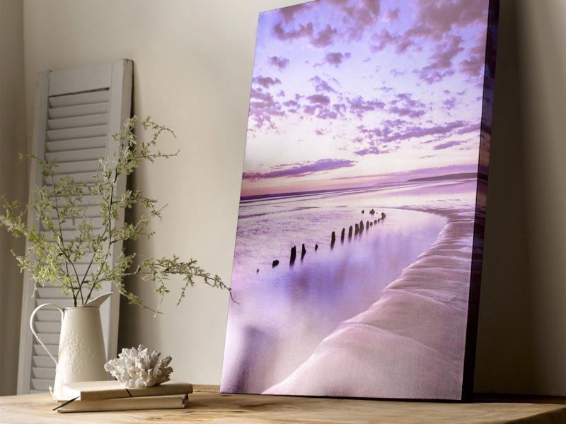 Art for the Home toile imprimée 60x80 cm bord de mer violet