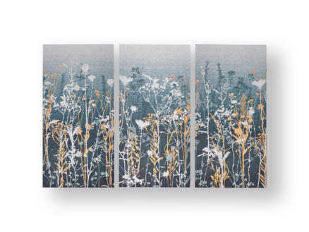 Art for the Home toile imprimée 90x60 cm fleurs bleu 3 panneaux 1