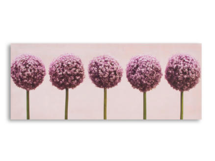 Art for the Home toile panoramique 100x40 cm fleurs d'allium violet 1