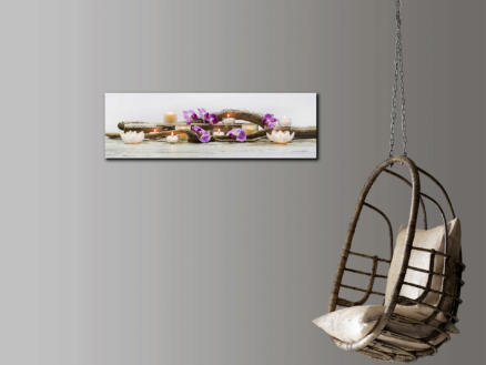 Art for the Home toile panoramique LED 140x45 cm orchidée violet
