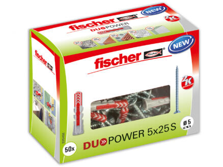 Fischer universele plug Duopower 5x25 mm met schroef 1