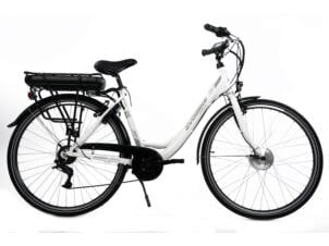 Evobike vélo électrique femme moteur roue avant blanc