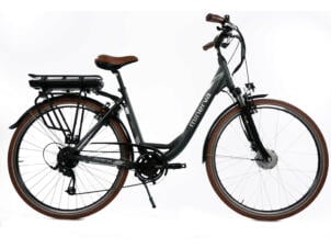 Minerva vélo électrique femme moteur roue avant gris foncé