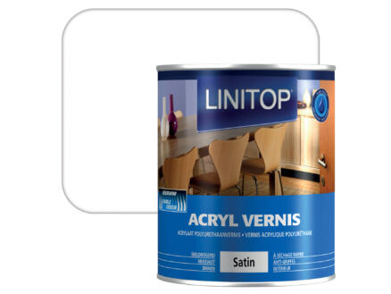 Linitop vernis acryl zijdeglans 0,75l kleurloos 1