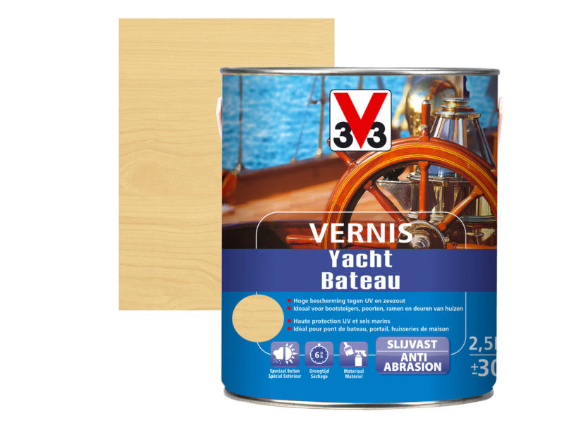 V33 vernis bateau brillant 2,5l incolore